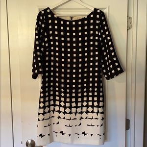 Black and cream shift dress